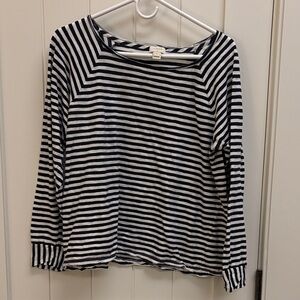 J. Crew Women’s Navy and White Striped Top